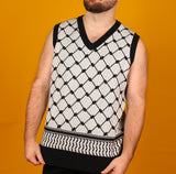 B&W Keffiyeh Knit Sweater Vest