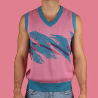 1980's Jazz Knit Sweater Vest (Pink)