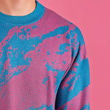 80's Marble Teal & Pink Knit Sweater