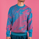 80's Marble Teal & Pink Knit Sweater