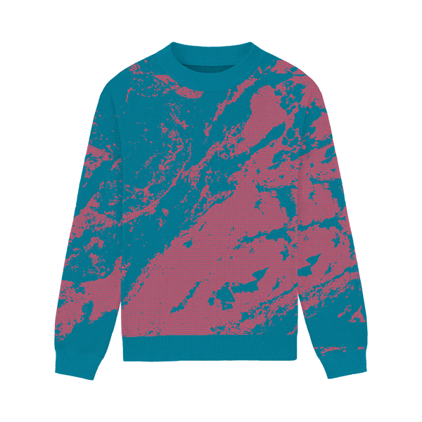 80's Marble Teal & Pink Knit Sweater
