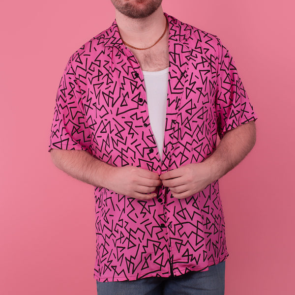 Pink Zig-zag Hawaiian Shirt