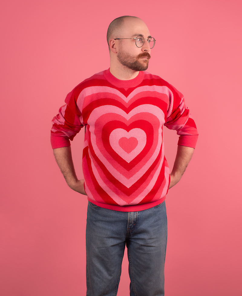 Radial Heart Knit Sweater