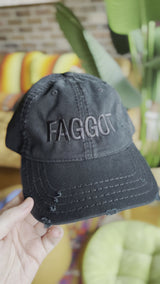 Discrete Faggot Distressed Hat