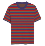 Red & Purple Striped Knit T-Shirt