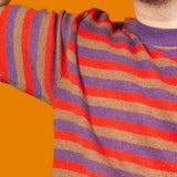 Red & Purple Striped Knit T-Shirt