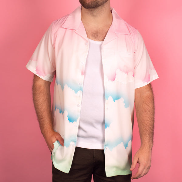 Pastel Rainbow Button-Up Shirt