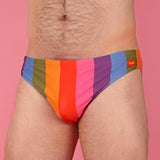 Pastel Rainbow Stripe Swim Brief