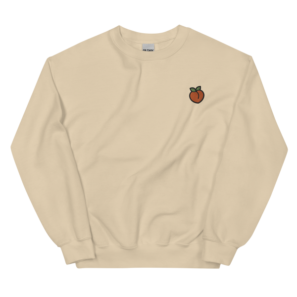 Peach Emoji Embroidered Sweatshirt