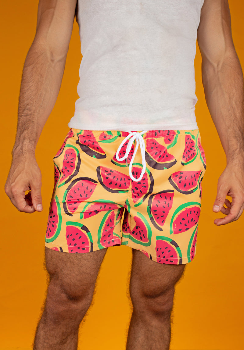 Yellow Watermelon Swim Trunks