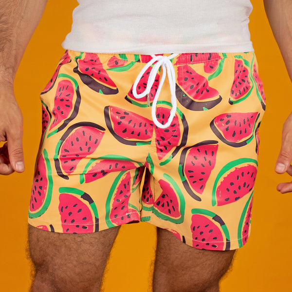 Yellow Watermelon Swim Trunks