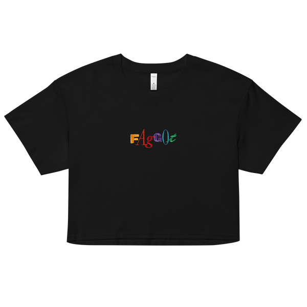 90's Style Faggot Embroidered Crop Top