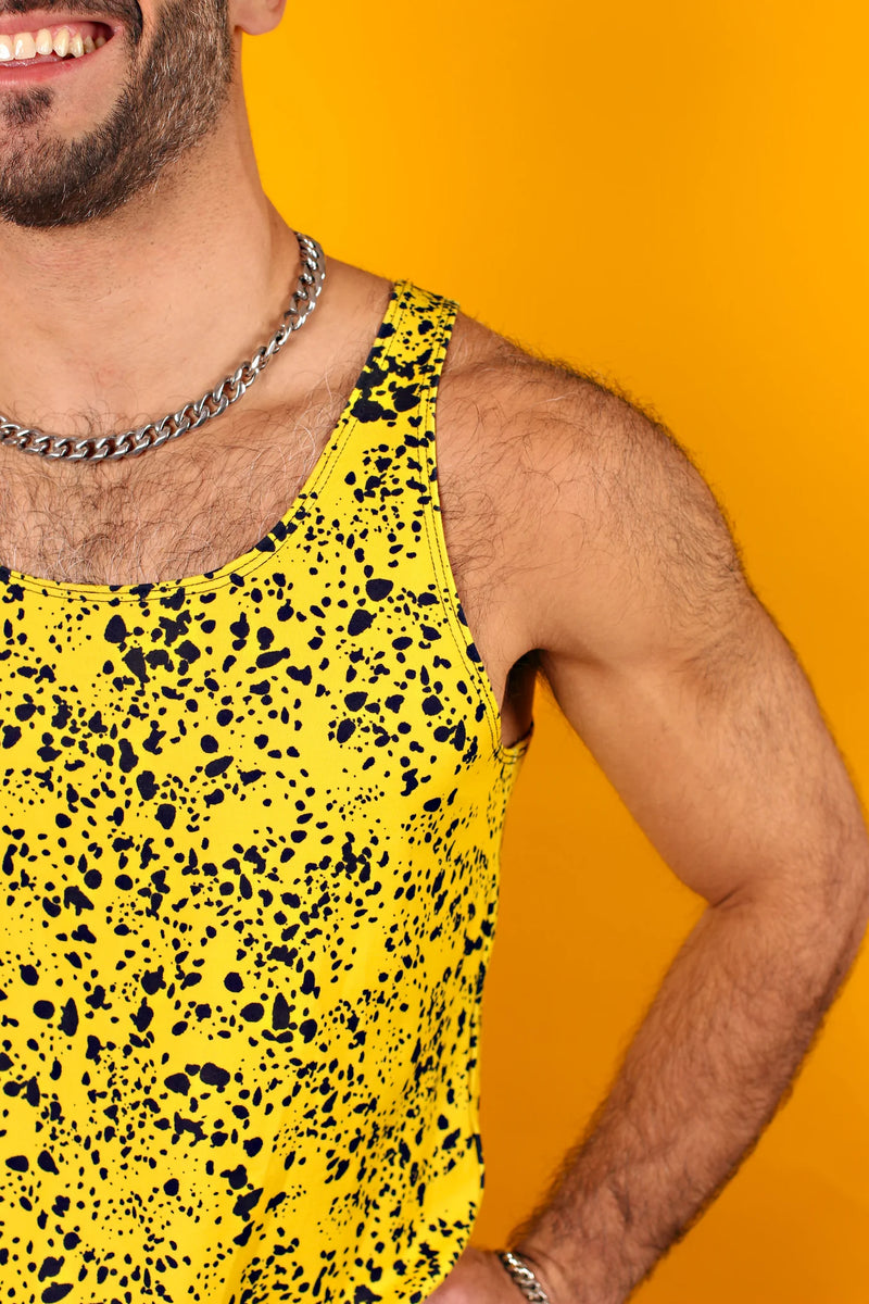 Yellow Speckle Gym Tank - Medium (Sample Sale)