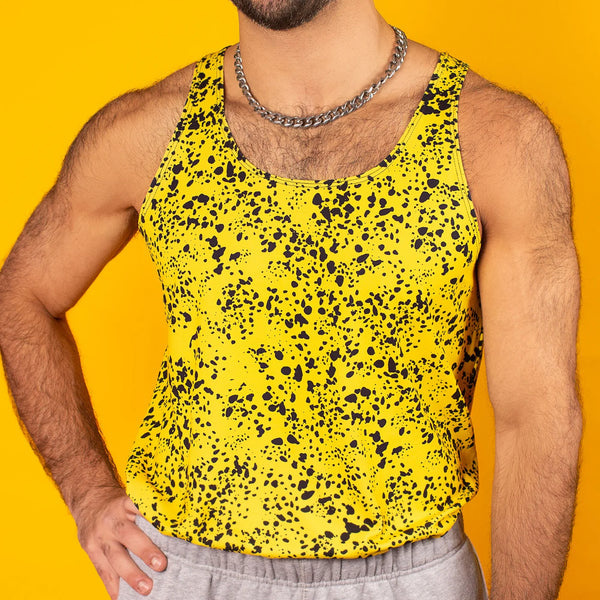 Yellow Speckle Gym Tank - Medium (Sample Sale)