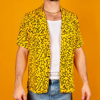 Yellow Zig-zag Hawaiian Shirt