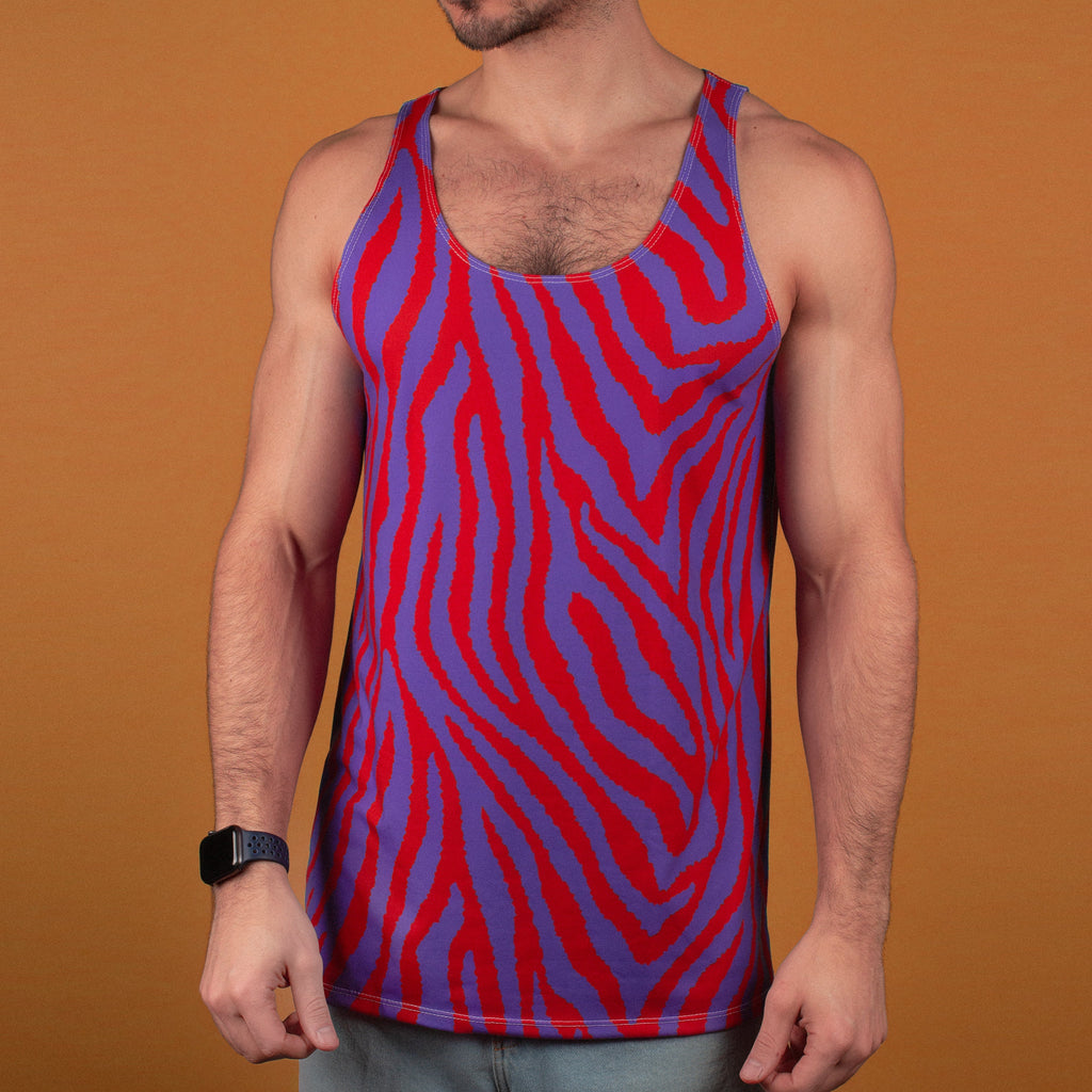 Daydreamer LA Zebra Striped Tank Top T-shirt