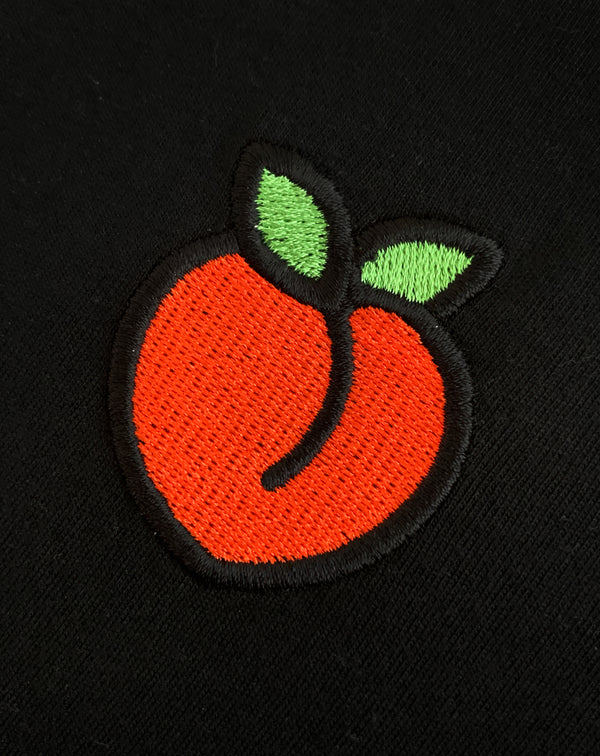 Peach Emoji Embroidered Hoodie