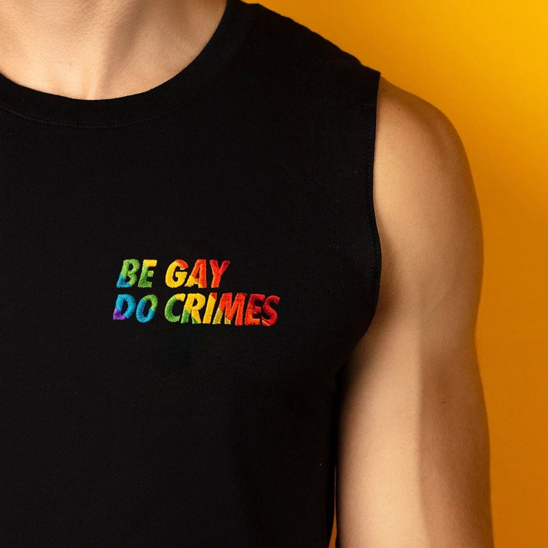 Be Gay Do Crimes Embroidered Muscle Shirt